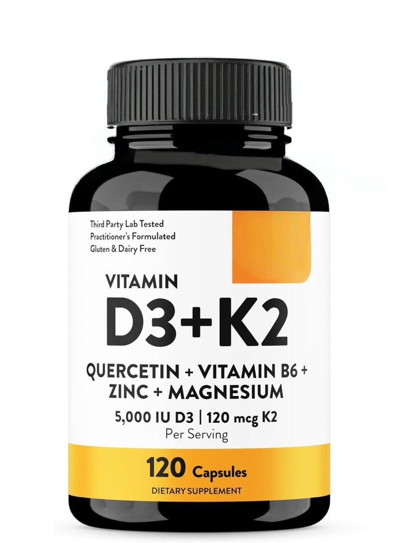 Sthxyfaith Vitamin D3 & K2, 5,000 IU/120 mcg 60 Veg Capsules - Image 1